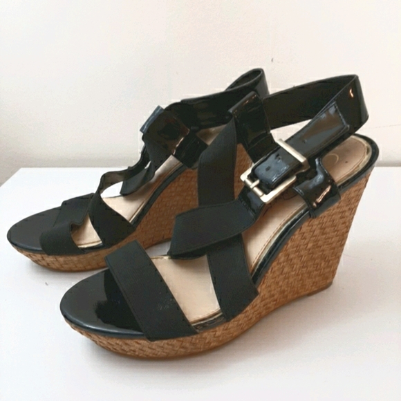 Jessica Simpson Shoes - Jessica Simpson black strappy wedge sandals